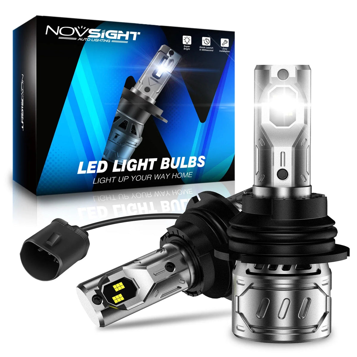 2X NOVSIGHT 9004 LED Headlight Bulbs 20000lm 6500K High Low Beam