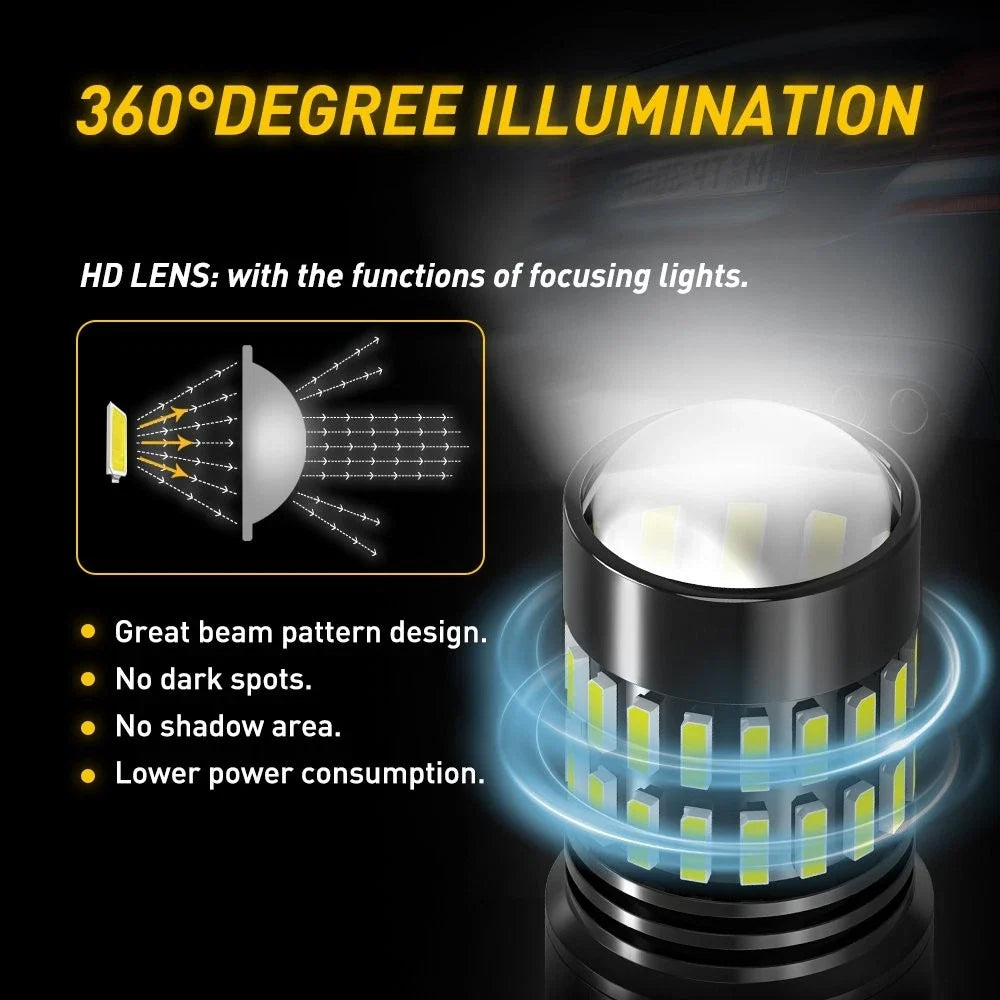 Set of 2 LED Backup Reverse Light Bulbs 7440 7443 7444 for