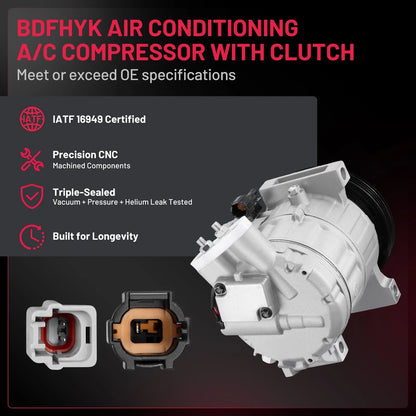 Air Conditioner Compressor with 4-Groove Pulley for Infiniti M35 (2006–2008)