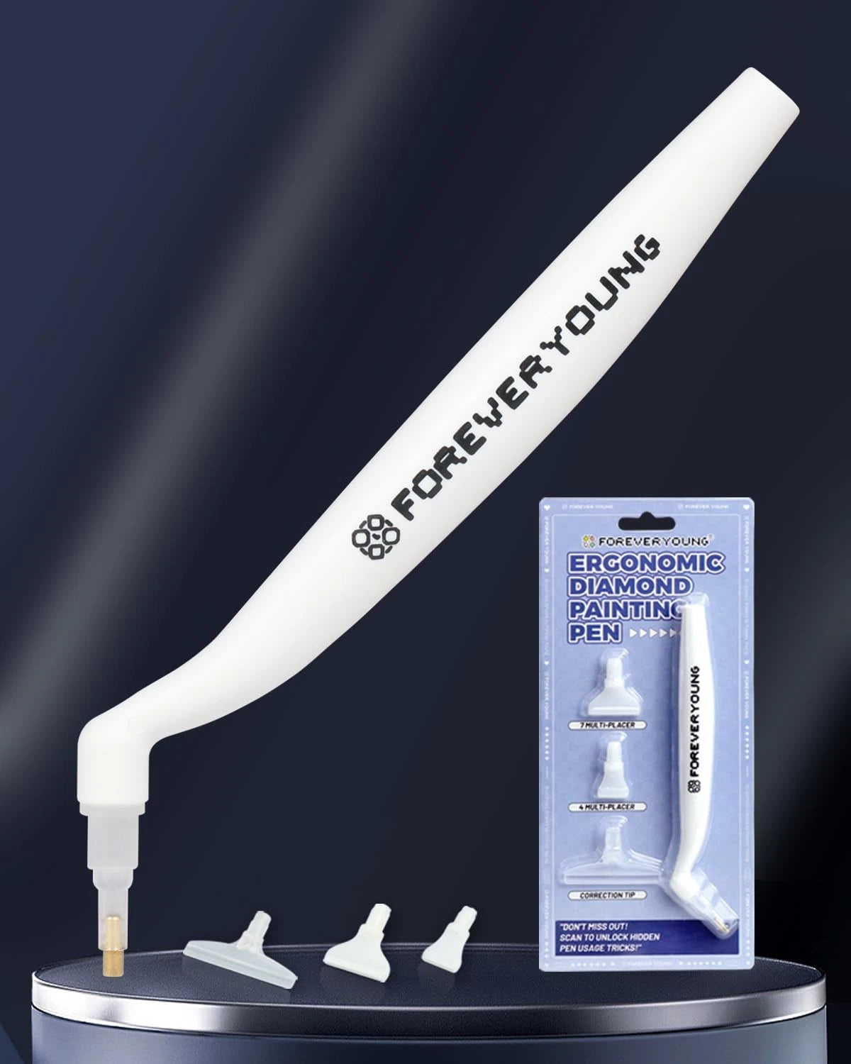 Ergonomic Diamond Painting Pen with 4 Tips for Comfort