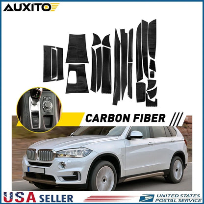 3D Matte Carbon Fiber Interior Trim Decals for BMW X5 E70 X6 E71 (2008–2014)