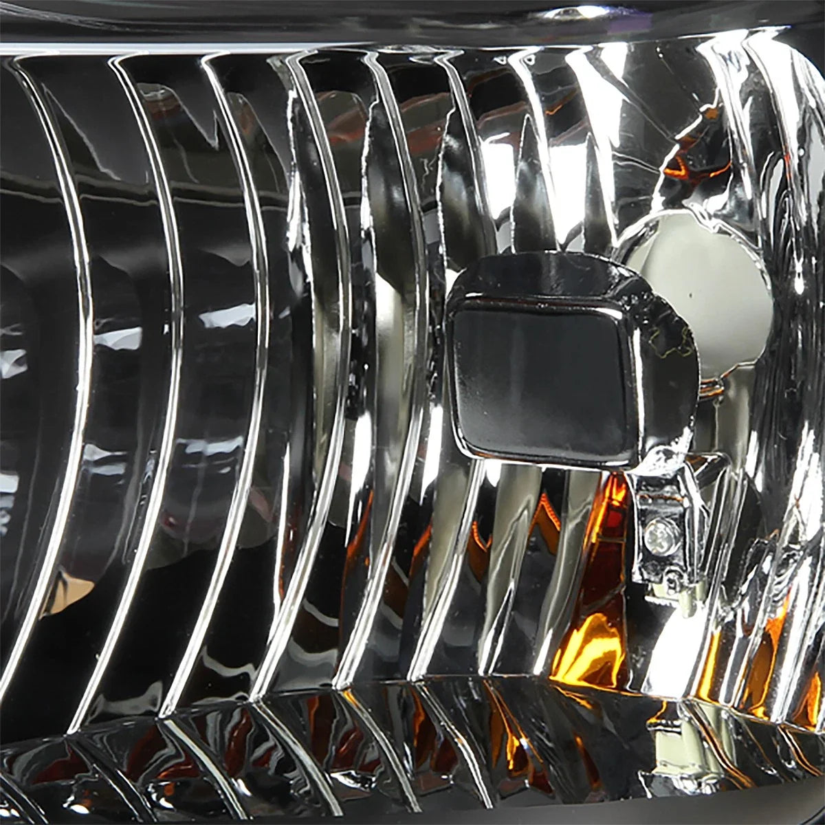 Pair of Black Housing Amber Side Headlights for Ford Super Duty (2008–2010)