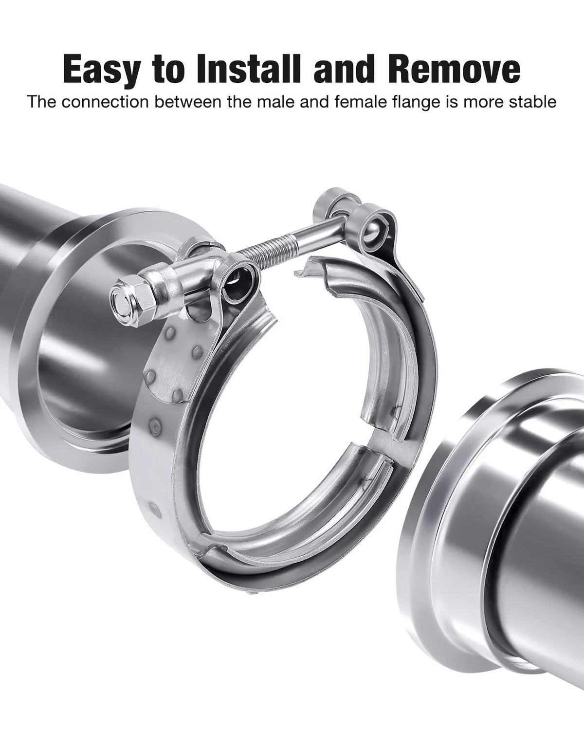 2X V Band Clamp Set 3.0 Inch Stainless Steel with Flange