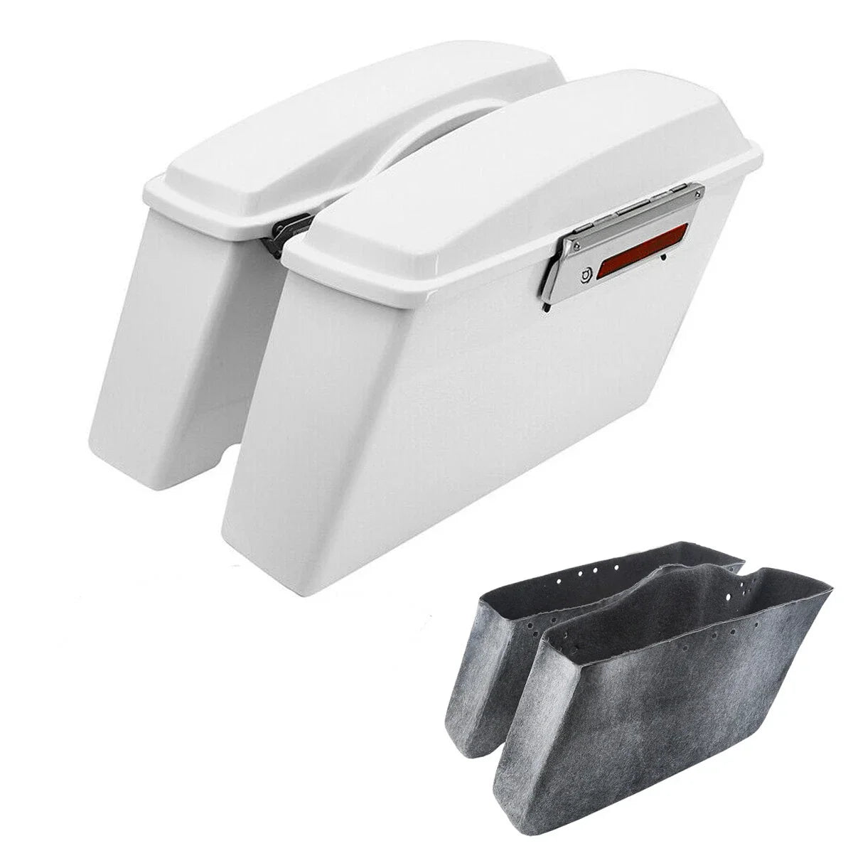 White Hard Saddlebags for Harley Softail Heritage Classic Springer (1984–2017)
