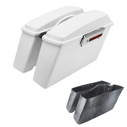 White Hard Saddlebags for Harley Softail Heritage Classic Springer (1984–2017)