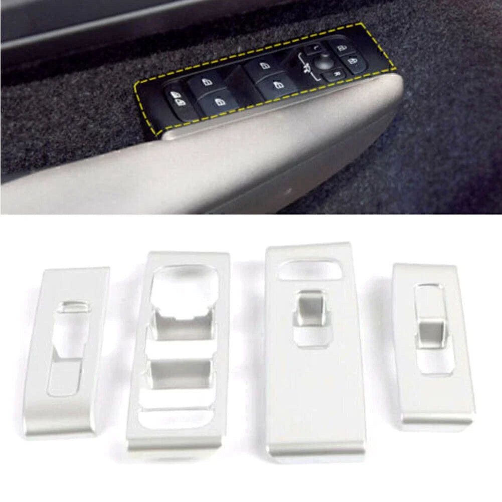 Set of 4 Window Switch Lock Cover Trim for Volvo XC40 (2018–2020) Matte Silver
