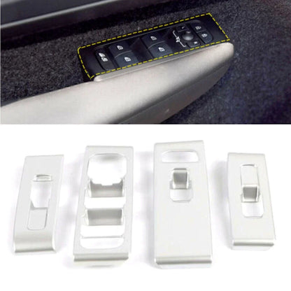 Set of 4 Window Switch Lock Cover Trim for Volvo XC40 (2018–2020) Matte Silver