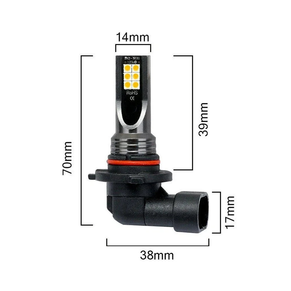 2X 9006 HB4 3000K Golden Yellow LED Fog Lights for