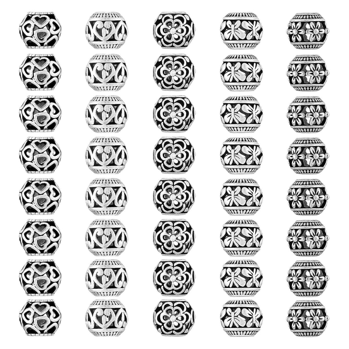 40Pcs Metal Spacer Beads for Jewelry Making (Necklace, Bracelets)