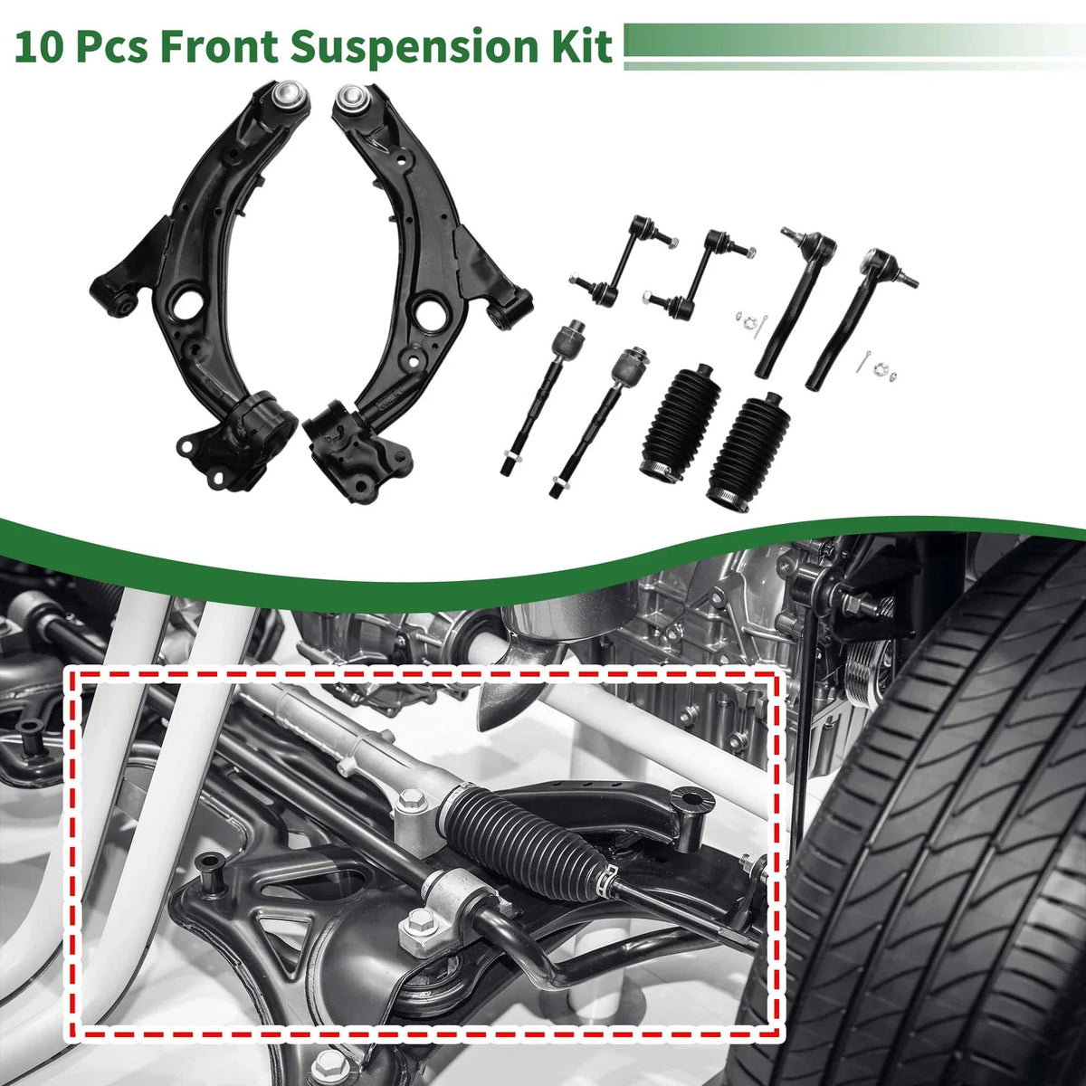 10X Front Lower Control Arms for Ford Edge (2007–2014) K620486/K620487