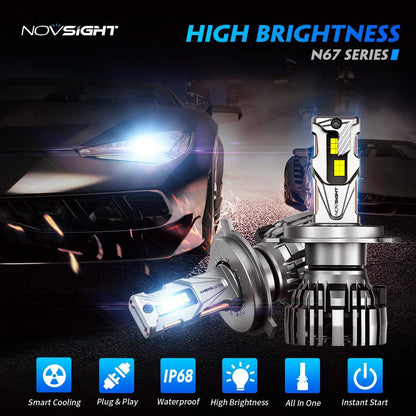 2X H4 LED Headlight Bulbs Kit 140W 33000LM 6500K for NOVSIGHT