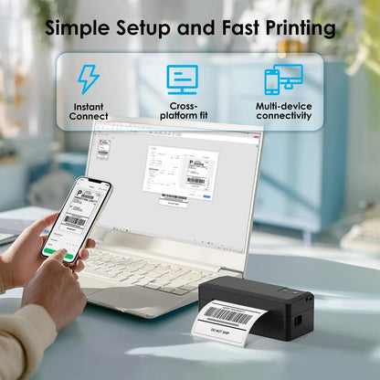 4x6 Thermal Label Printer for KNAON Shipping (Portable, Black)