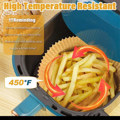 6.3" Air Fryer Disposable Paper Liners Mat - Set of 100