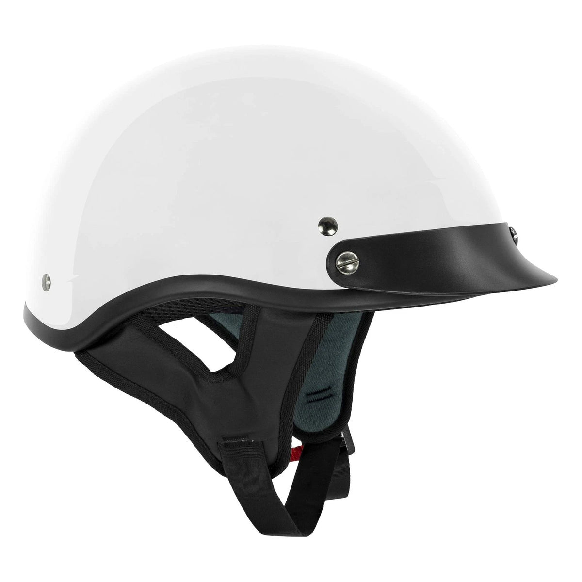 Half Helmet for Motorcycle Cruiser (Medium, Gloss White)