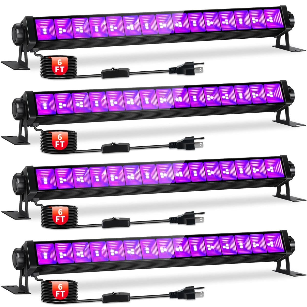 42W LED Black Light Bar with 6ft Cord for Glow Party