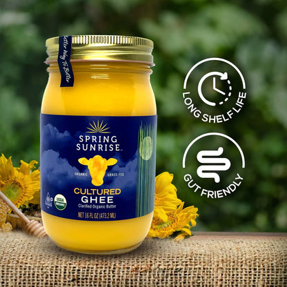 Organic Ghee Clarified Butter Cooking Oil 16oz Jar