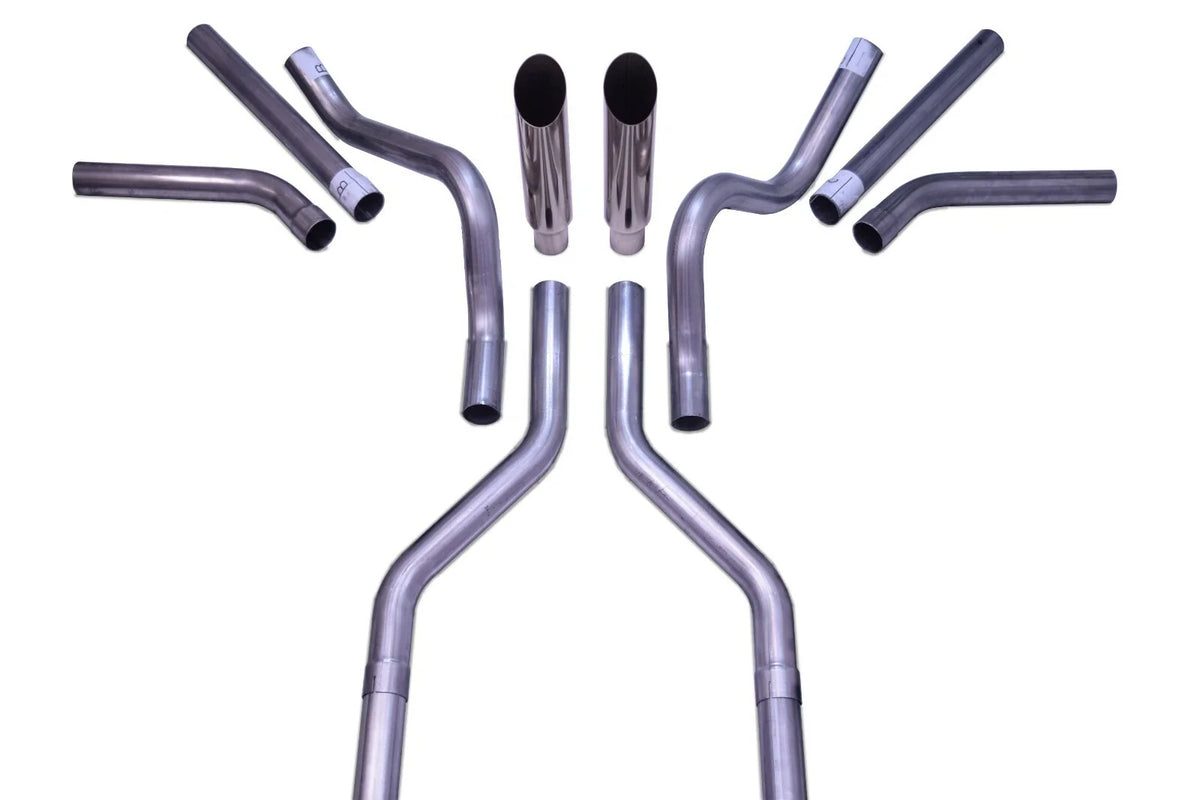 2.5" Dual Exhaust Kit for Suburban Yukon (1969–1972) No Muffler Slash Clamp Side Exit