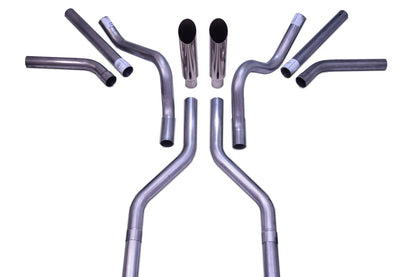 2.5" Dual Exhaust Kit for Suburban Yukon (1969–1972) No Muffler Slash Clamp Side Exit