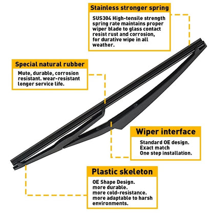 Rear Wiper & Arm Blade Set for Nissan Rogue (2008–2013)