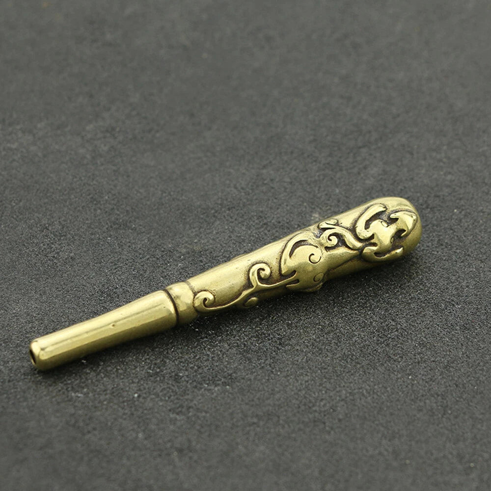 Brass Vintage Animal Pattern Pipe Cigarette Holder