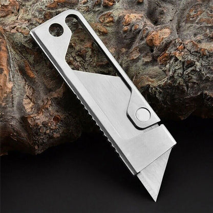 Stainless-Steel EDC Folding Utility Knife for Outdoor Use