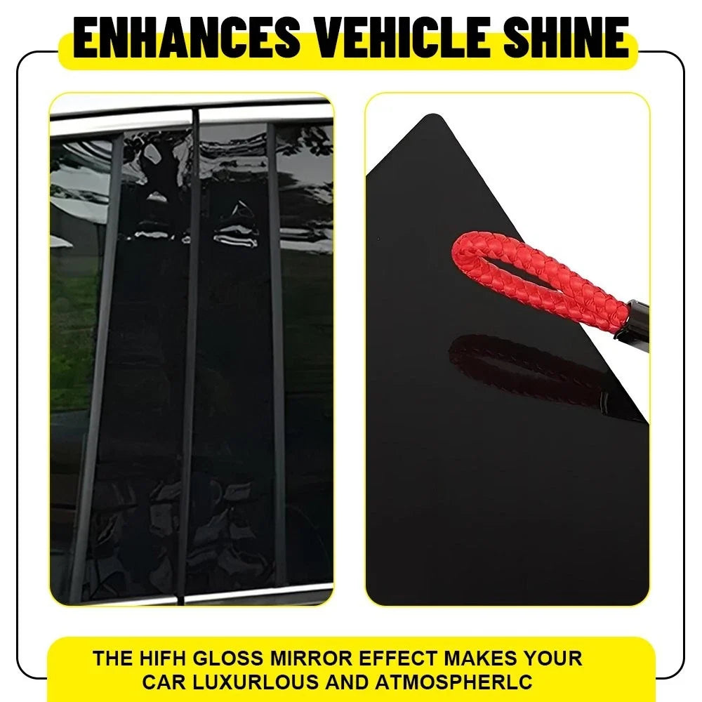 Set of 6 Glossy Black Window Door Trim Covers for Lexus LS430 (2001–2006)