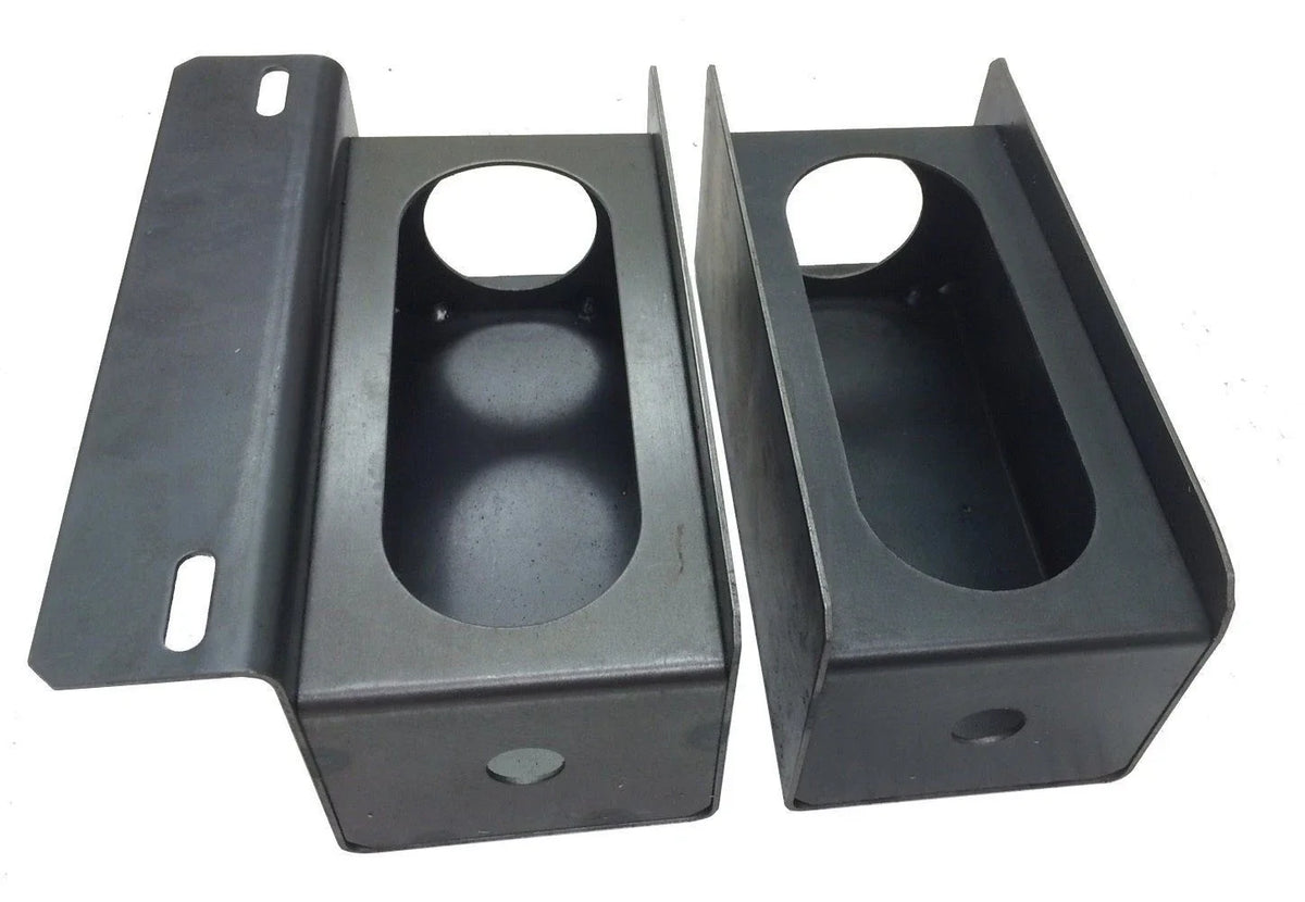 Set of 2 Steel Trailer 6" Oval & 2" Round Light Box w/License Bracket (24013/24014)