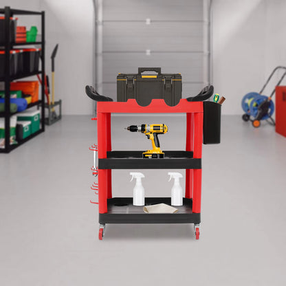 3-Tier Auto Detailing Cart for Car Wash Tool Organizer Trolley