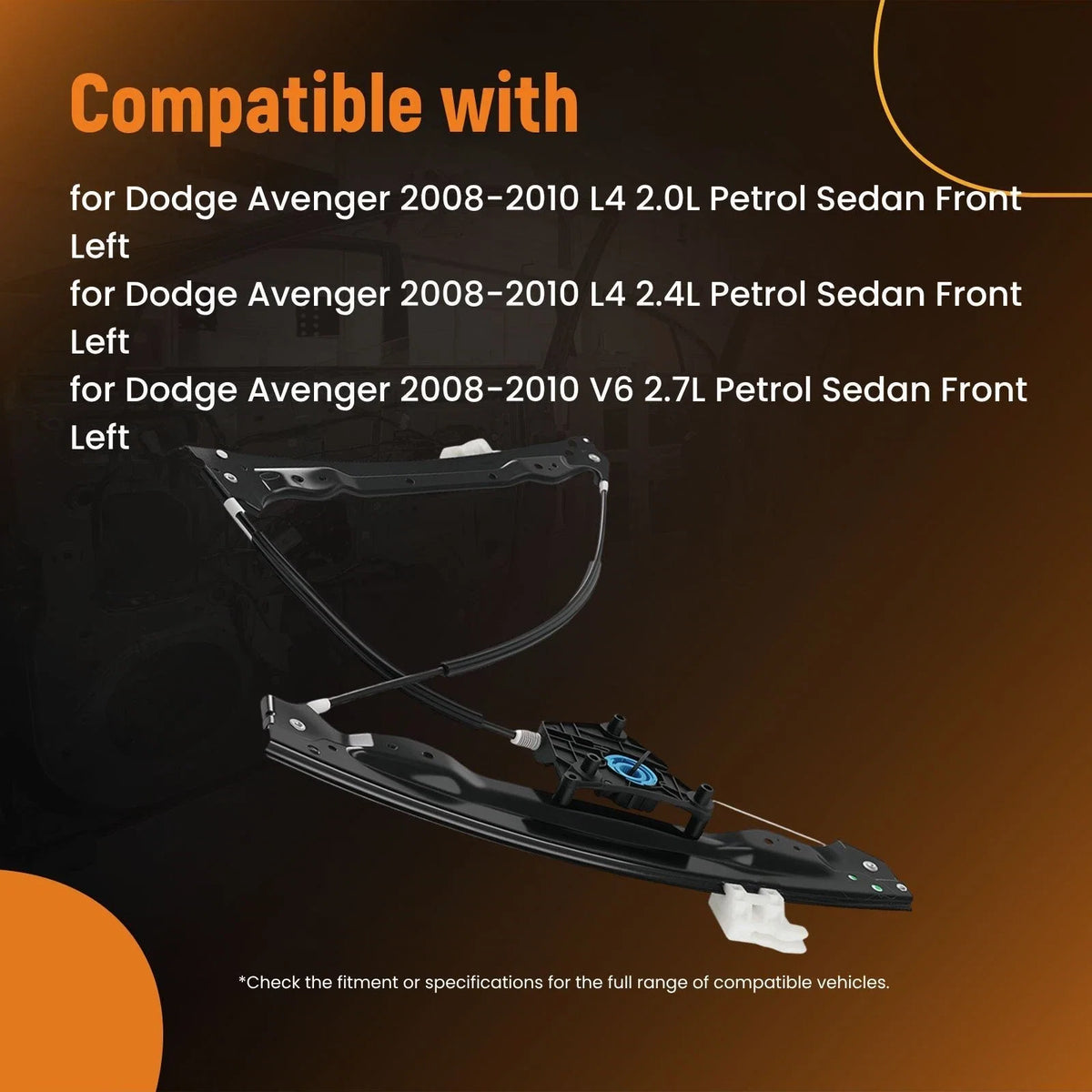 Electric Window Regulator Front Left for Dodge Avenger (2008–2010)