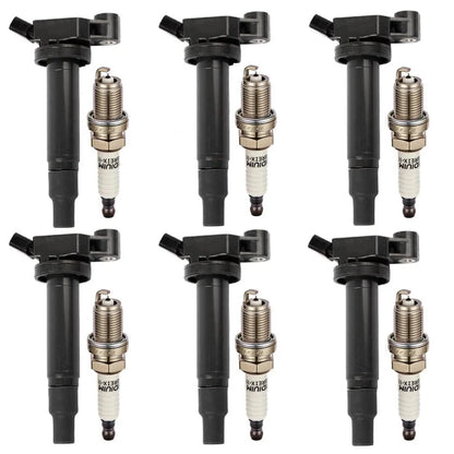 6X Ignition Coils + 6X Spark Plugs for Toyota Sienna 3.3L V6 (2001–2006) UF267