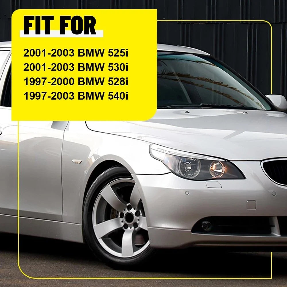 6PCS Gloss Black Door Window Pillar Post Trim for BMW 5-Series (1997–2003)