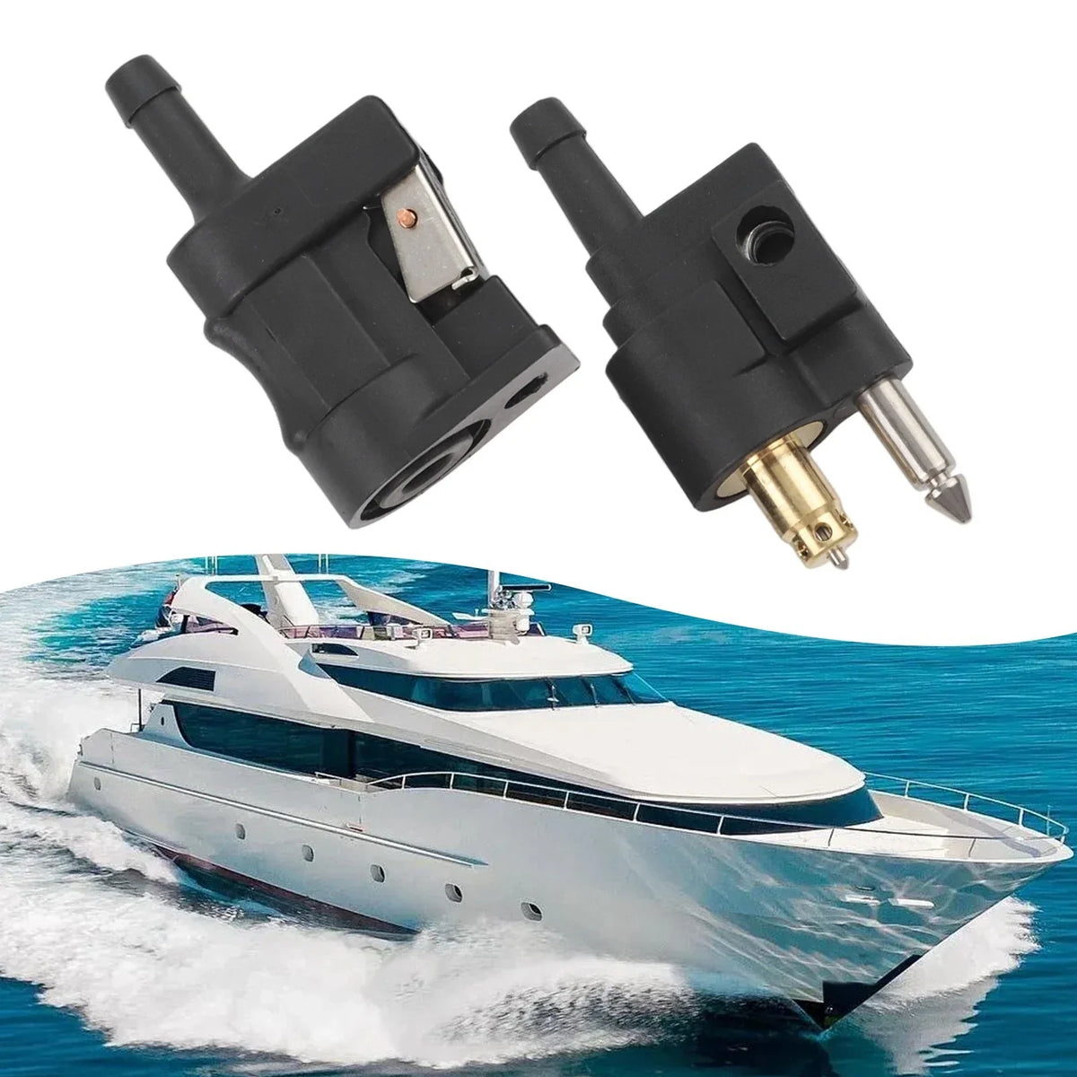 Fuel Line Connector Set for Outboard Motor Engine 6mm 1/4''