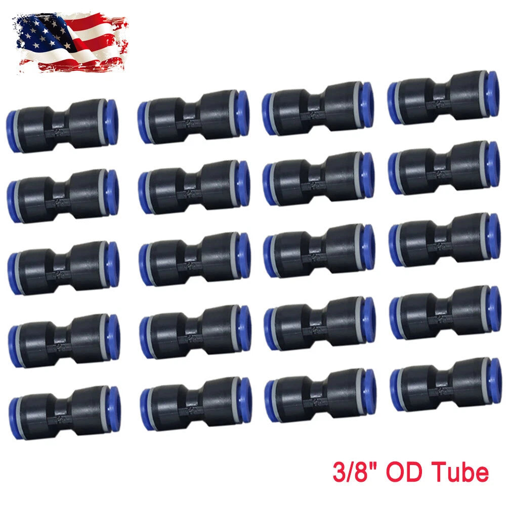 3/8" Push Fitting Quick Union Straight Connector for Air Pneumatic (10-50X)