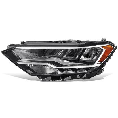 Left Side Headlight for Volkswagen Jetta (2019–2023) - Black Housing, Amber Corner