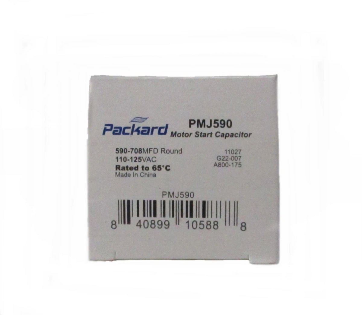 Packard PMJ590 Motor Start Capacitor 590-708 MFD UF (110-125 VAC)