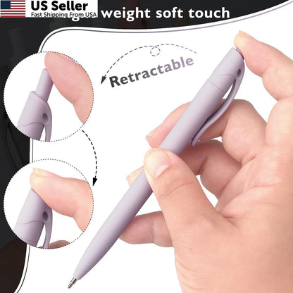 8-Pack Retractable Ballpoint Pens for Pastel Color Writing