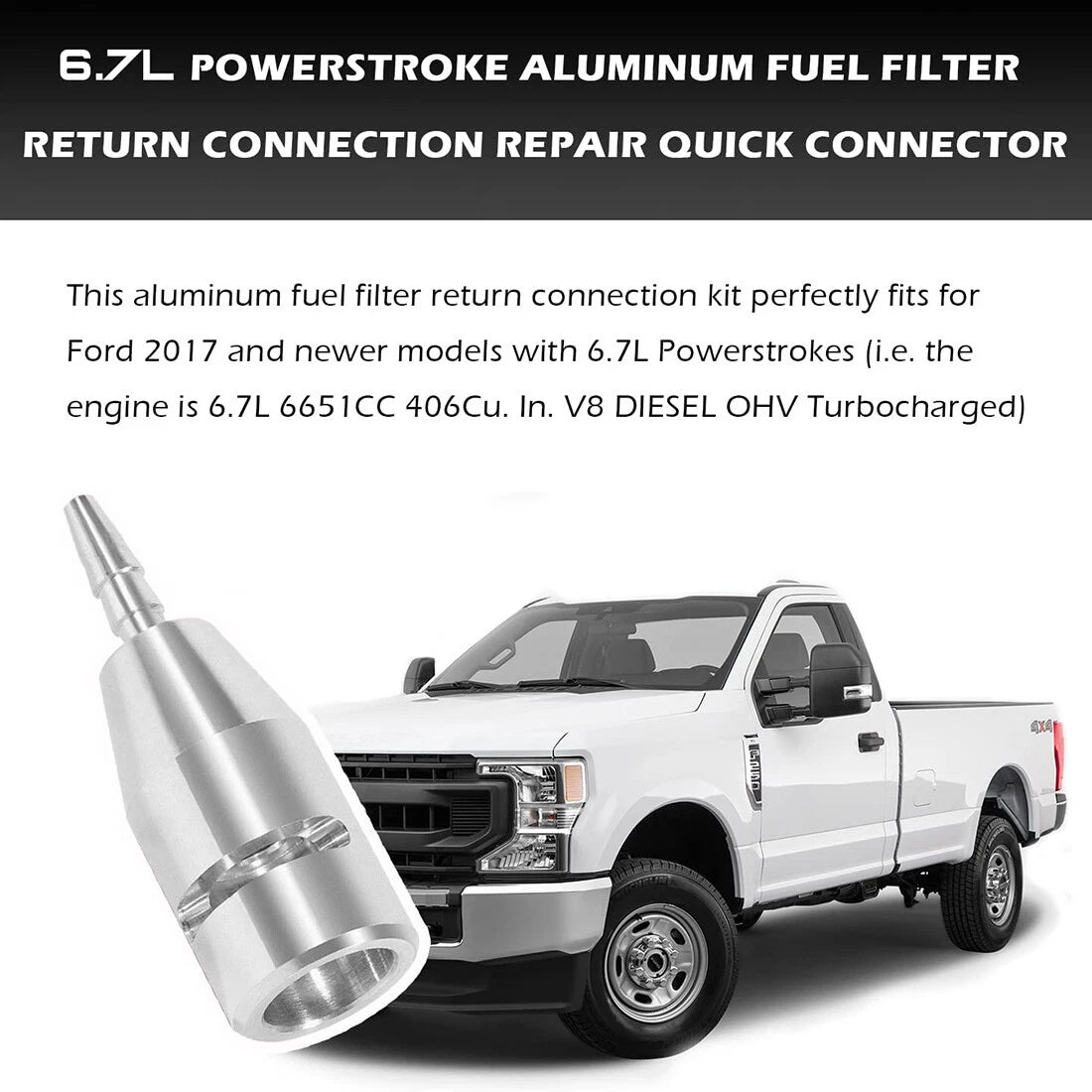 6.7L Powerstroke Fuel Return Line Repair Quick Connector for Ford (2017–2022)