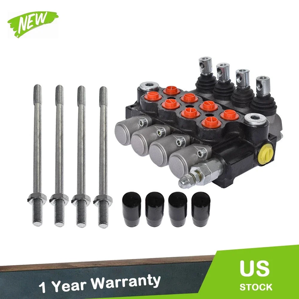 Hydraulic Monoblock Double Acting Control Valve 4 Spool 11 GPM SAE Ports