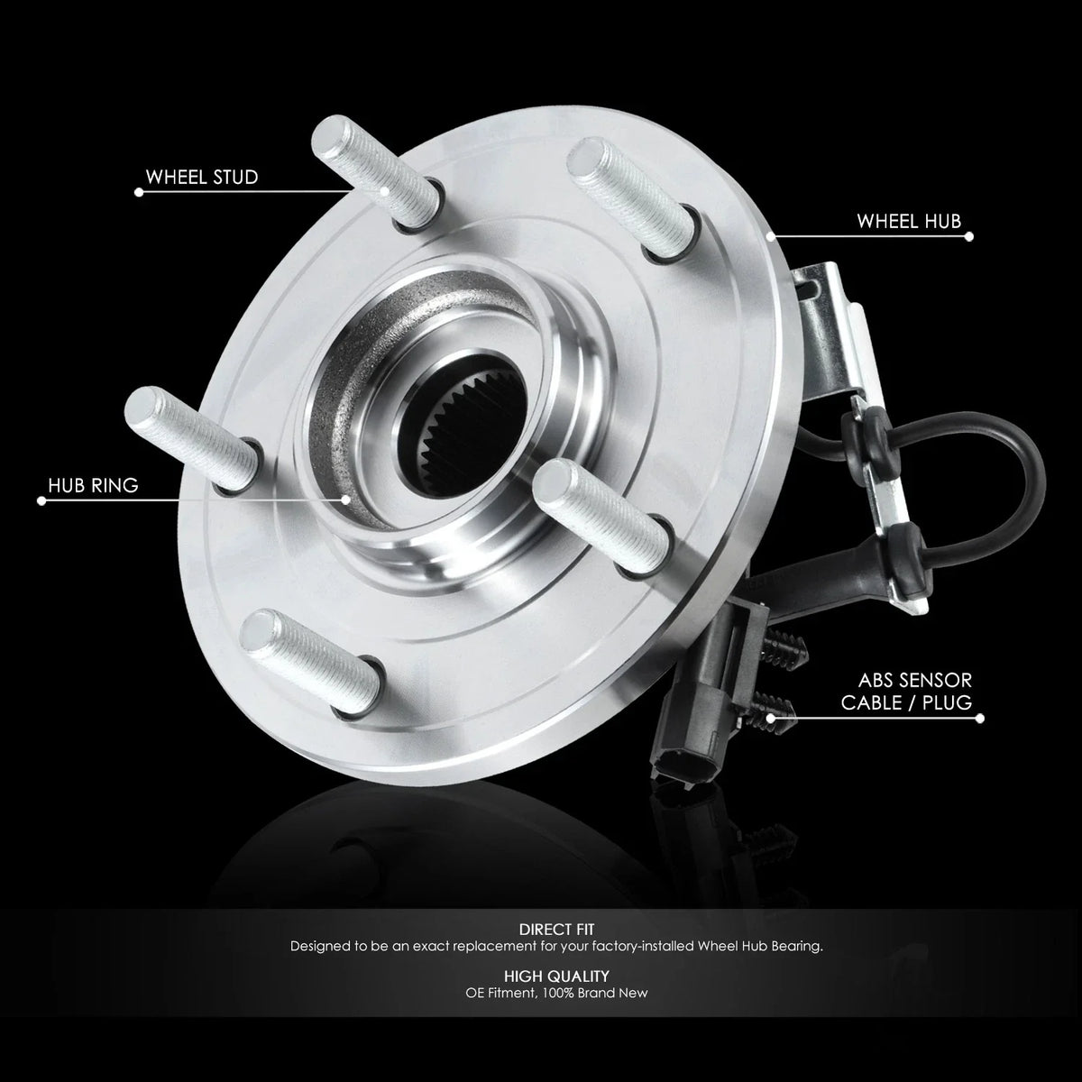Front Left Right Wheel Bearing & Hub for Grand Caravan VW Routan Ram C/V (2008–2020)