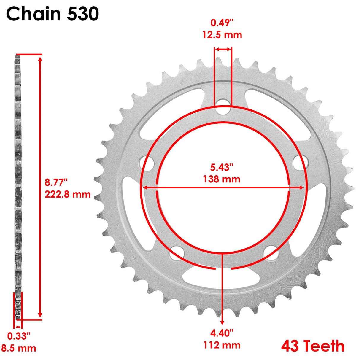 Red O-Ring Drive Chain & Sprockets for Honda CBR900RR (1993–1995) EG1837FS120XO