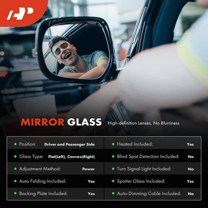 Power Mirror Glass Pair with Spotter & Heated for Ford Fusion (2013–2020)