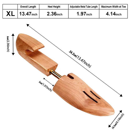 Set of 2 Cedar Wooden Shoe Stretchers for Size 6.5-14