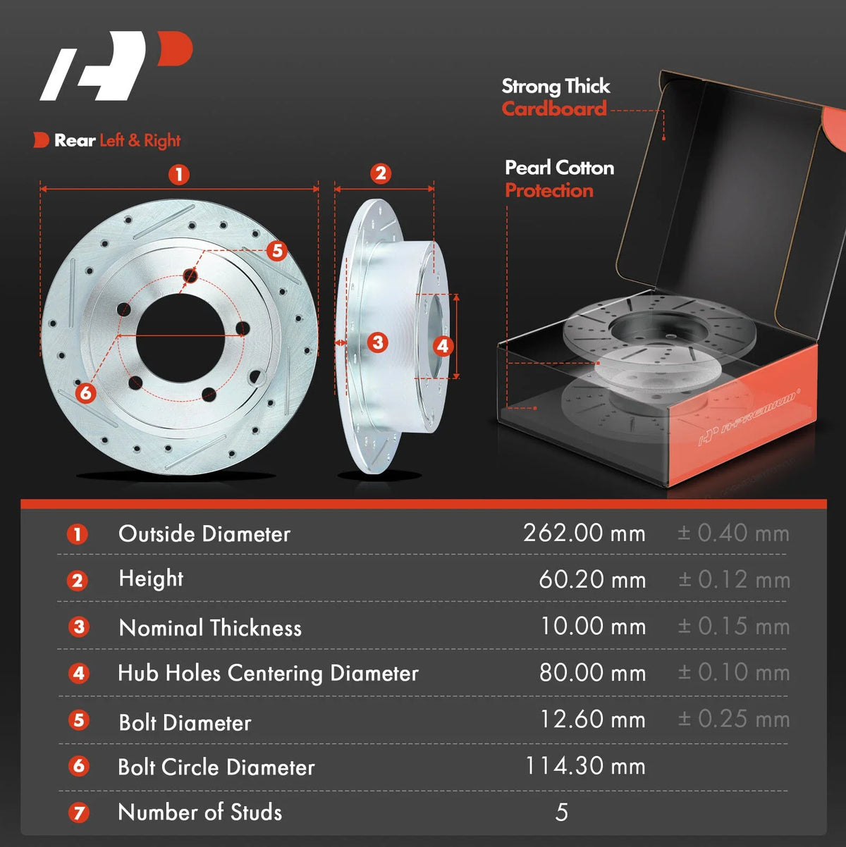 Drilled Brake Rotors & Ceramic Pads for Mitsubishi Lancer