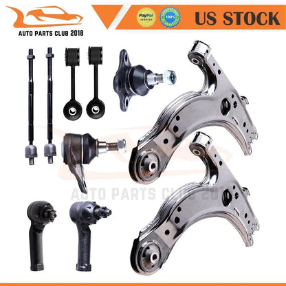 Set of 10 Ball Joints Control Arms Tie Rod Ends for Volkswagen Jetta (2002–2004)