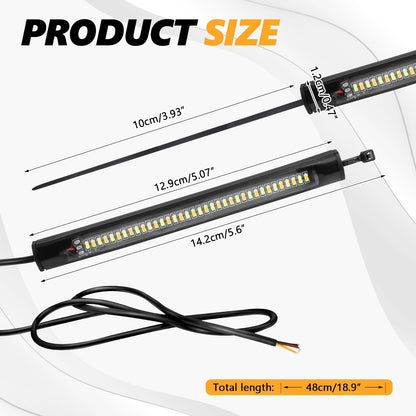 2X Flexible LED Turn Signal Light for Motorcycle (White+Amber)