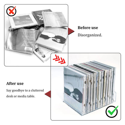 2X Clear Acrylic CD Holders for DVD/CD (6.7 × 5 × 1.6 inches)
