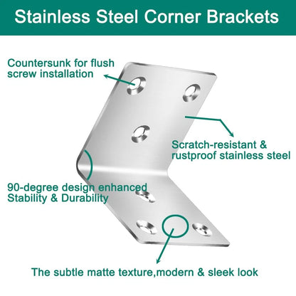 18Pcs L Bracket for Wood, Stainless Steel Corner Brace 2"x2"x2"