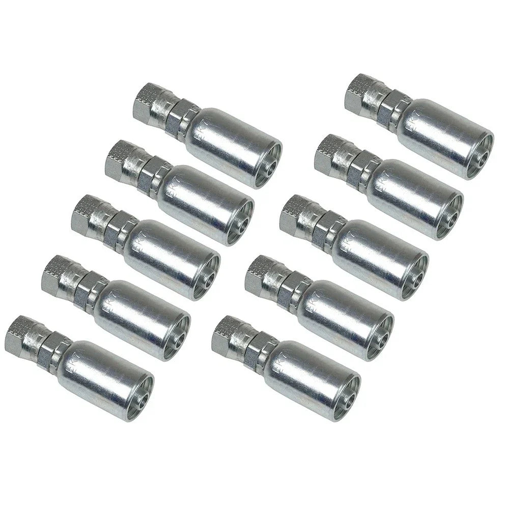 10X Female JIC 37° Straight Crimp Fittings HY06-06FJ