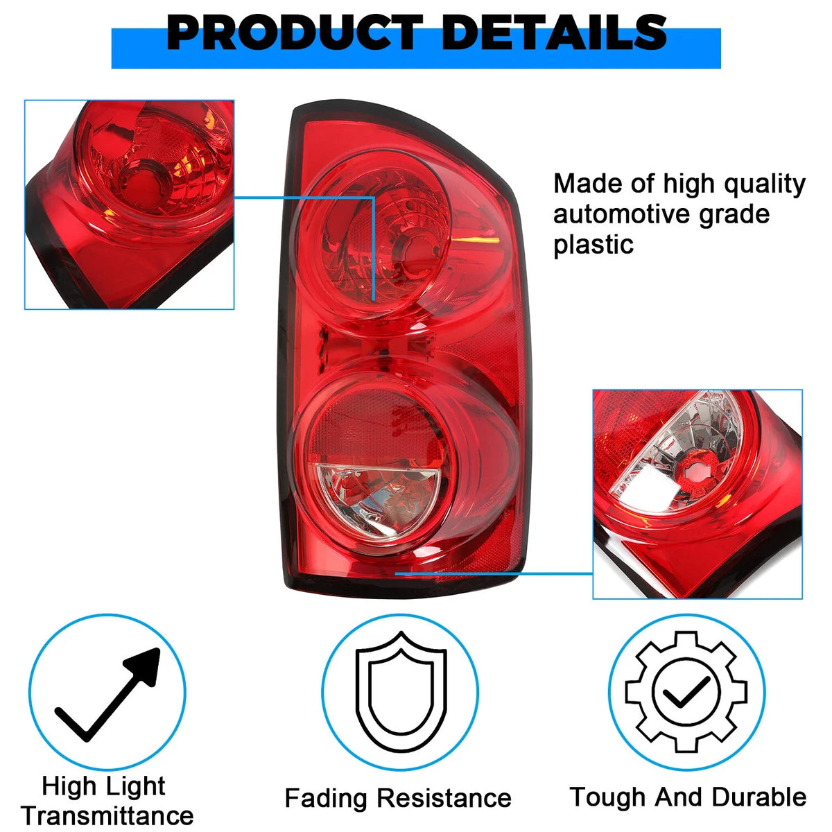 Tail Light for Dodge Ram 1500 (2007–2008) & Ram 2500/3500 (2007–2009) Right Side