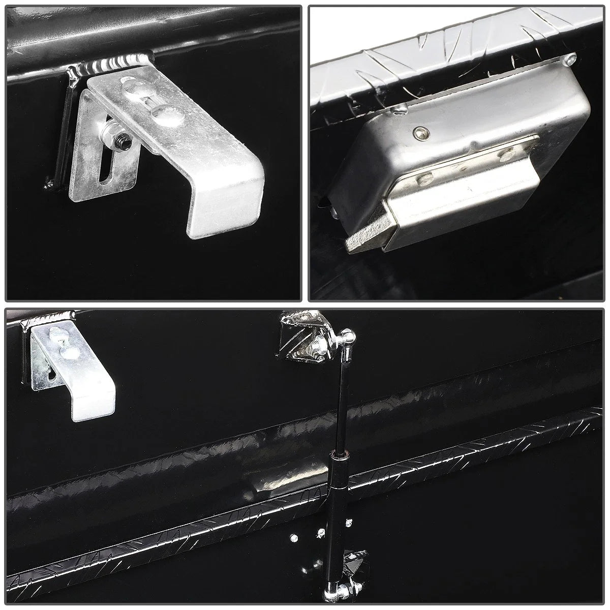 Aluminum Black Pickup Trunk Bed Tool Box for Trailer Storage (Fits Most Models)